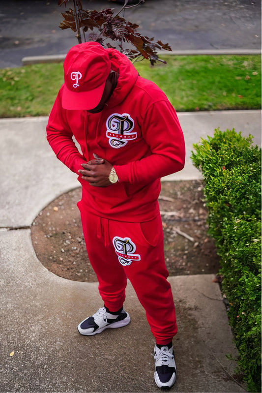 P Branded '23 "THE P" Hoodie and Pants Oufit - Red