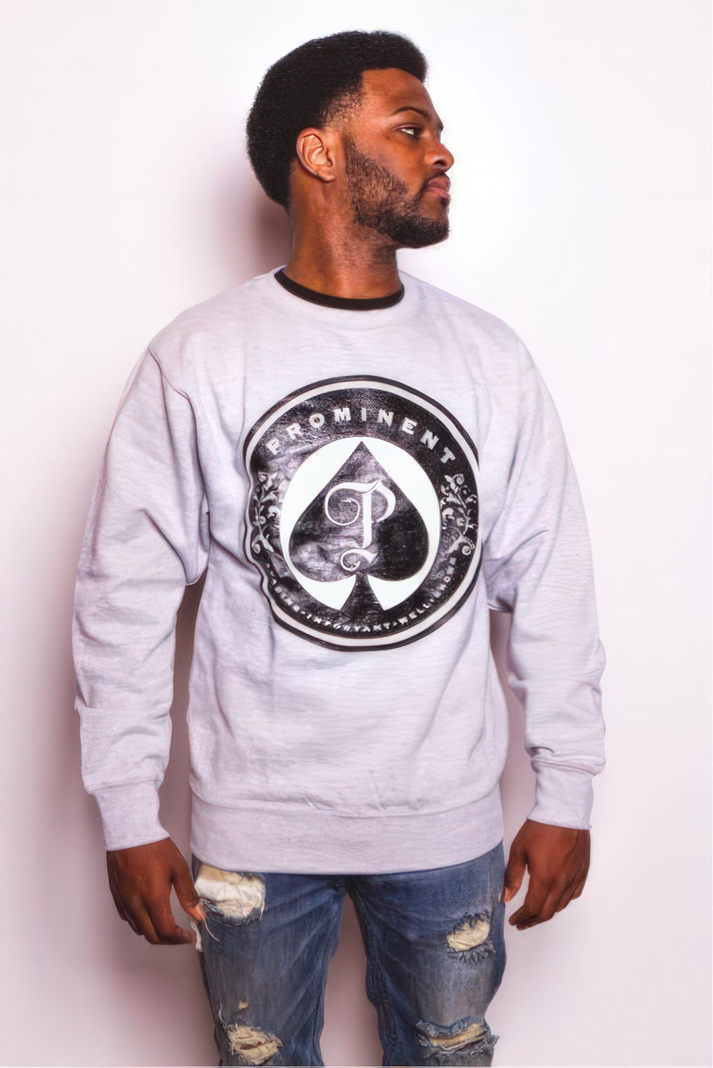 P Branded '23 "P OF SPADES" Sweatshirt - Grey